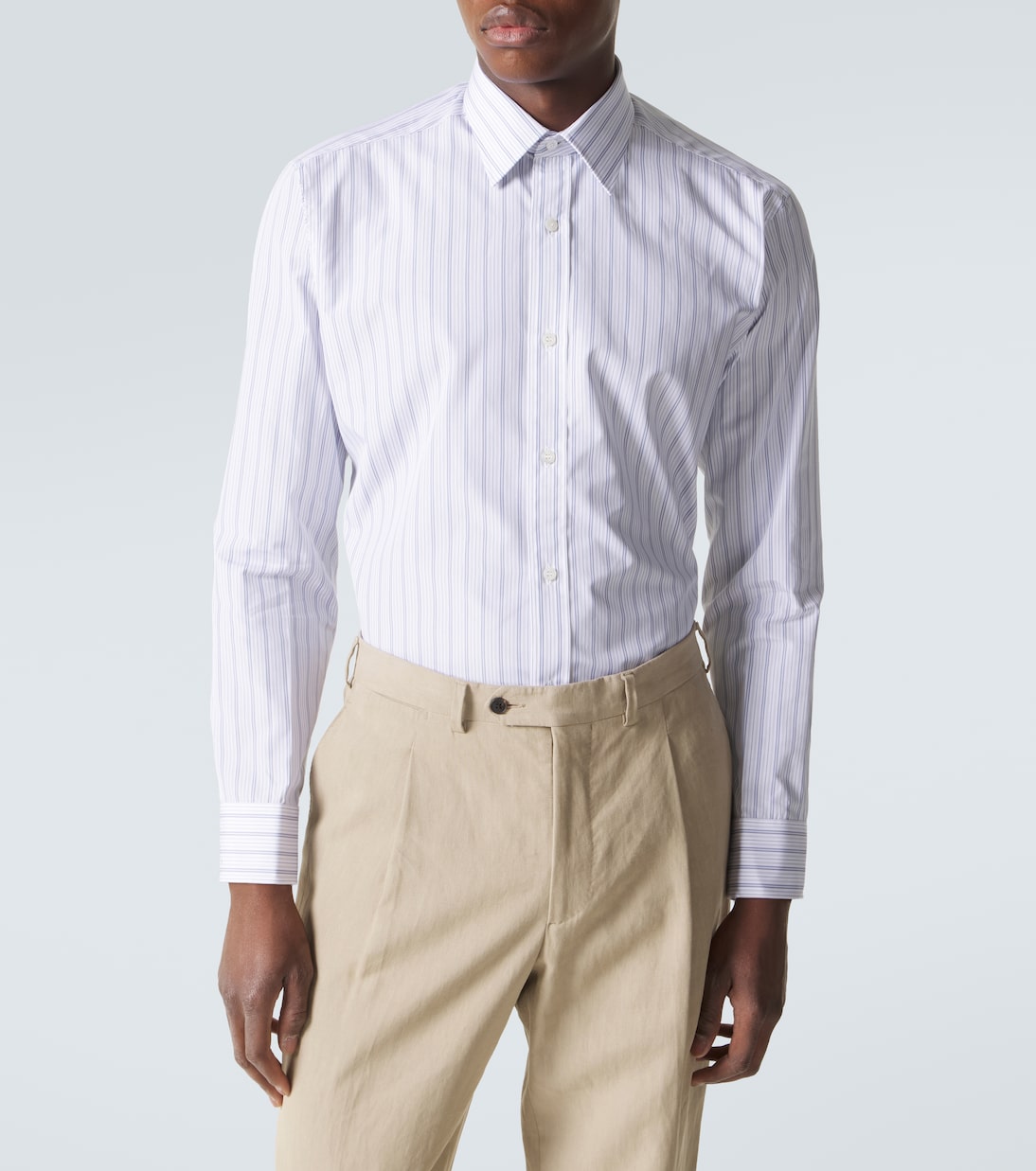 Striped cotton poplin shirt | Charvet