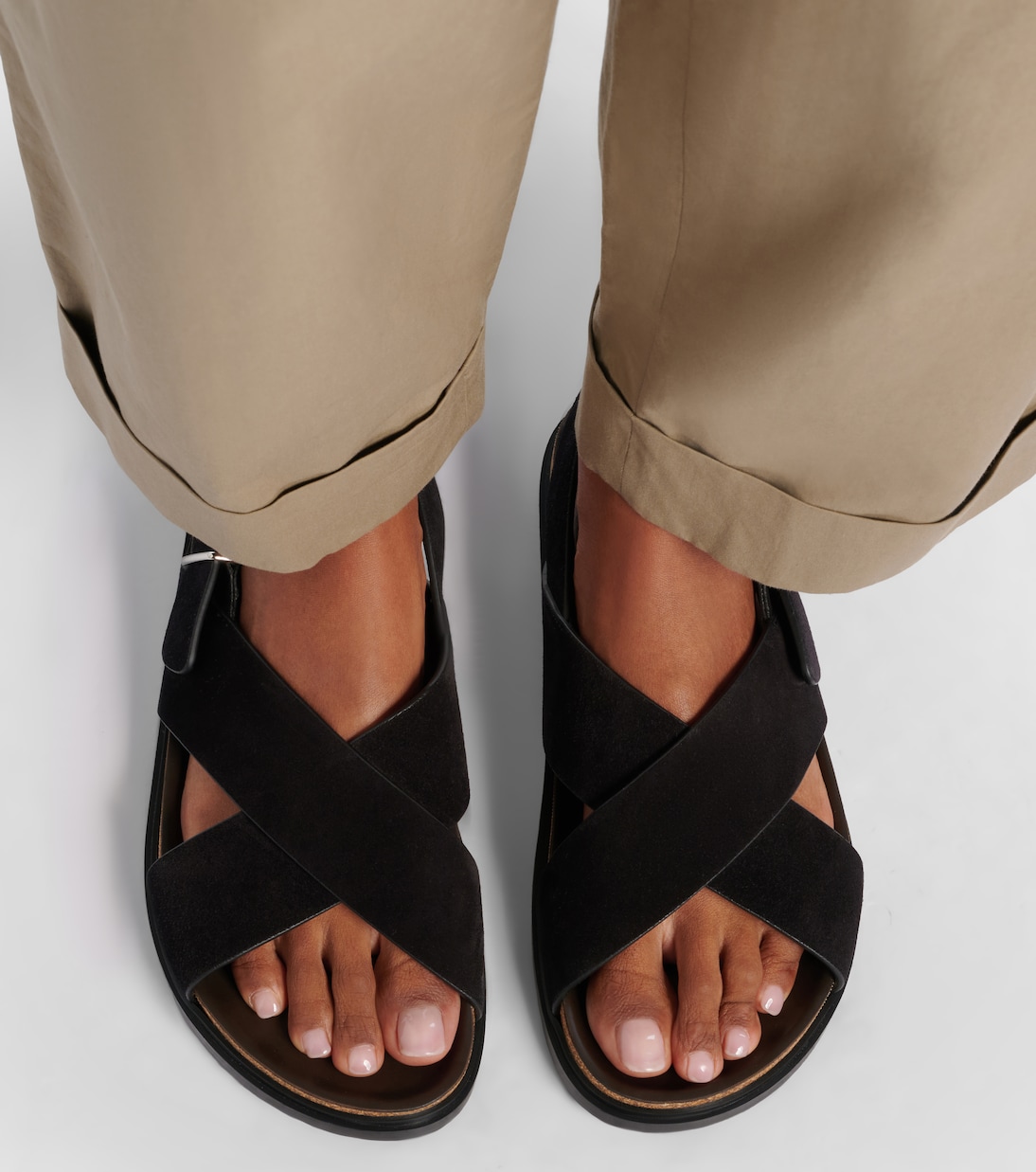 Sandales slingback Buckle en daim | The Row