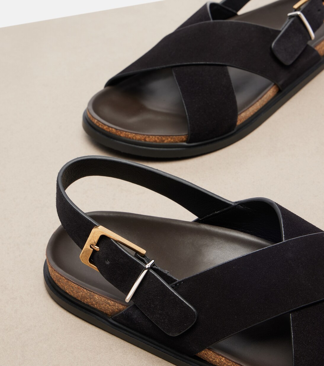 Sandales slingback Buckle en daim | The Row