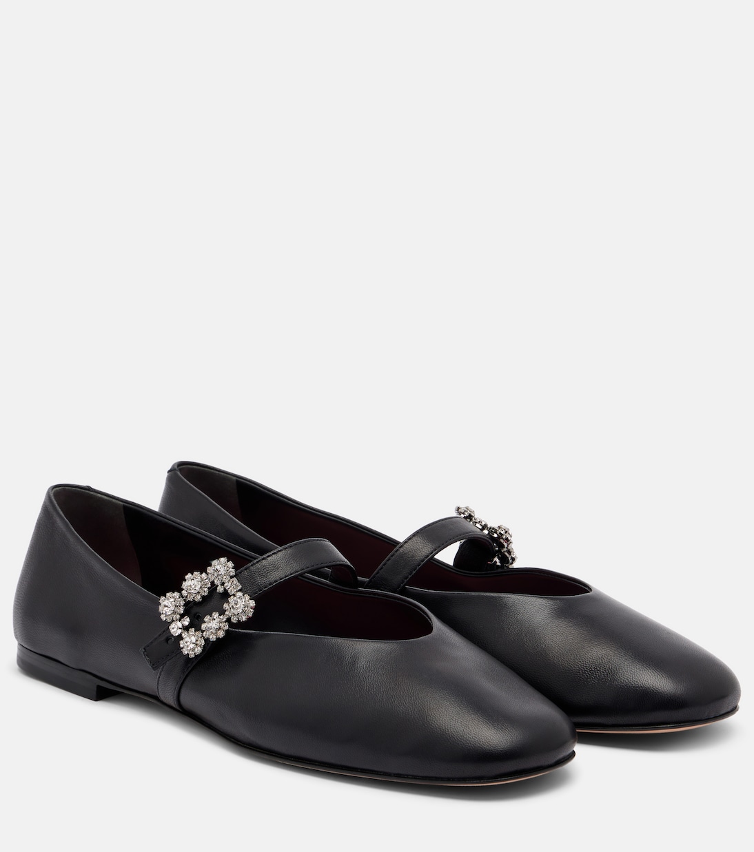 Roundy Toe embellished leather ballet flats | Roger Vivier
