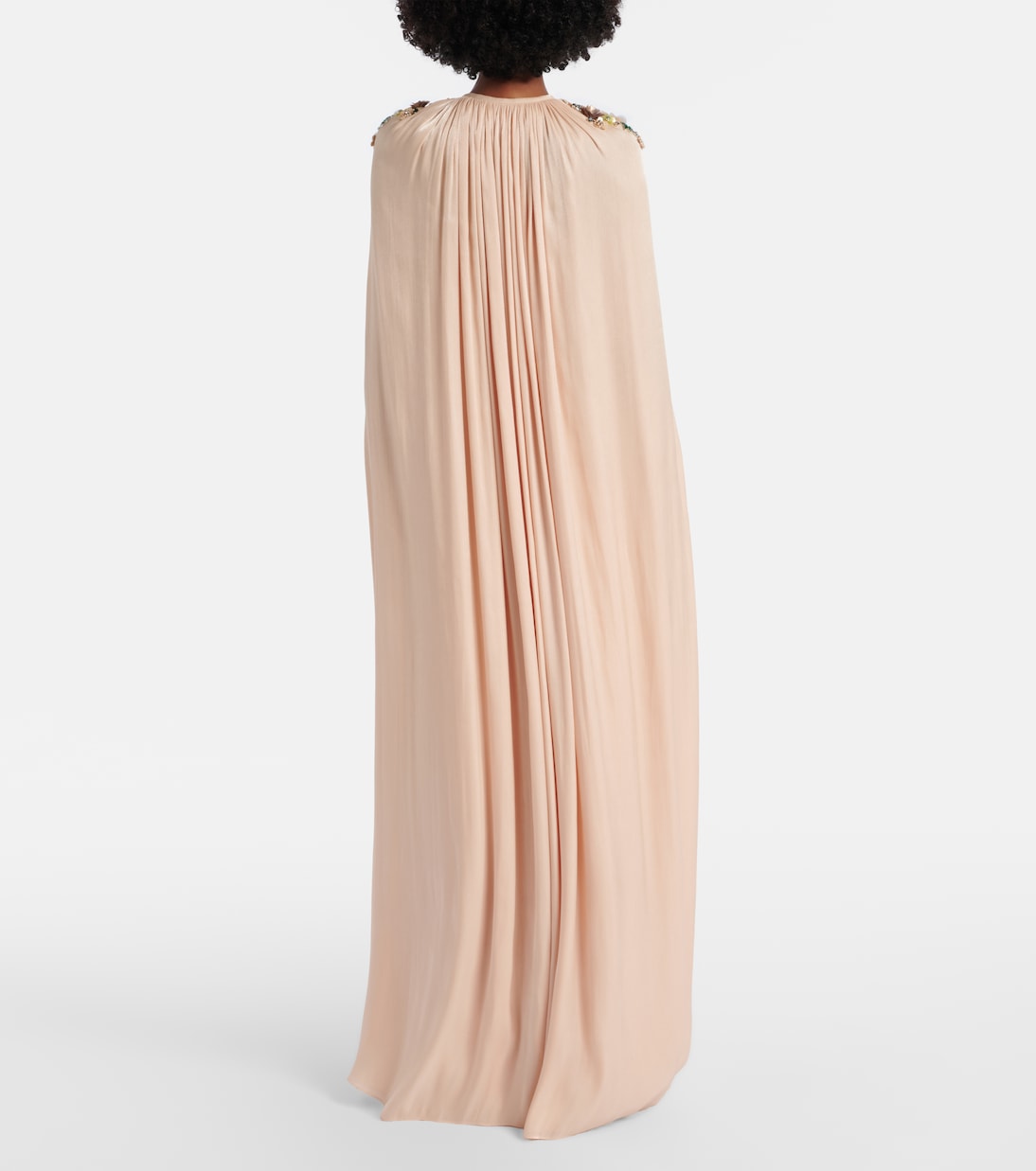 Sireen caped embellished georgette gown | Costarellos