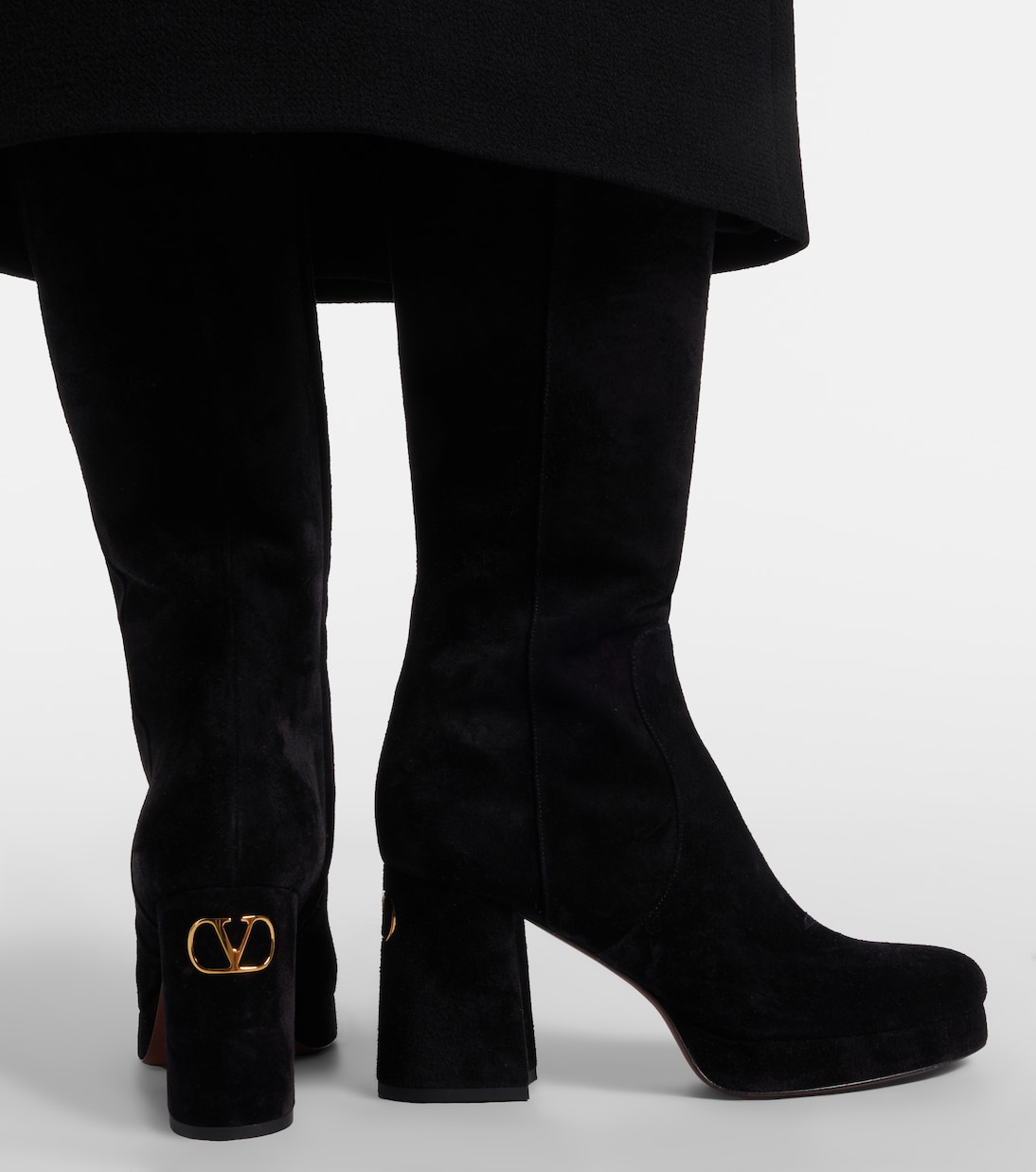 Fawcette VLogo suede knee-high boots | Valentino Garavani
