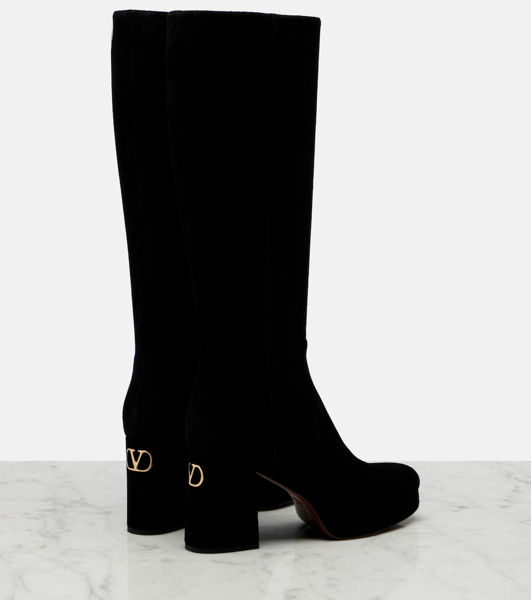 Fawcette VLogo suede knee-high boots | Valentino Garavani