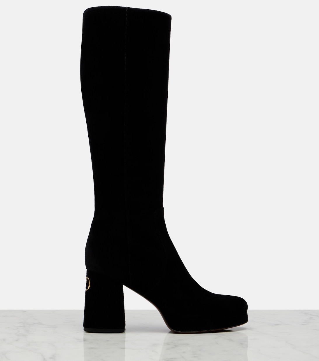 Fawcette VLogo suede knee-high boots | Valentino Garavani
