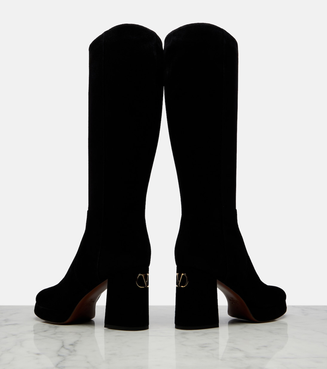 Fawcette VLogo suede knee-high boots | Valentino Garavani