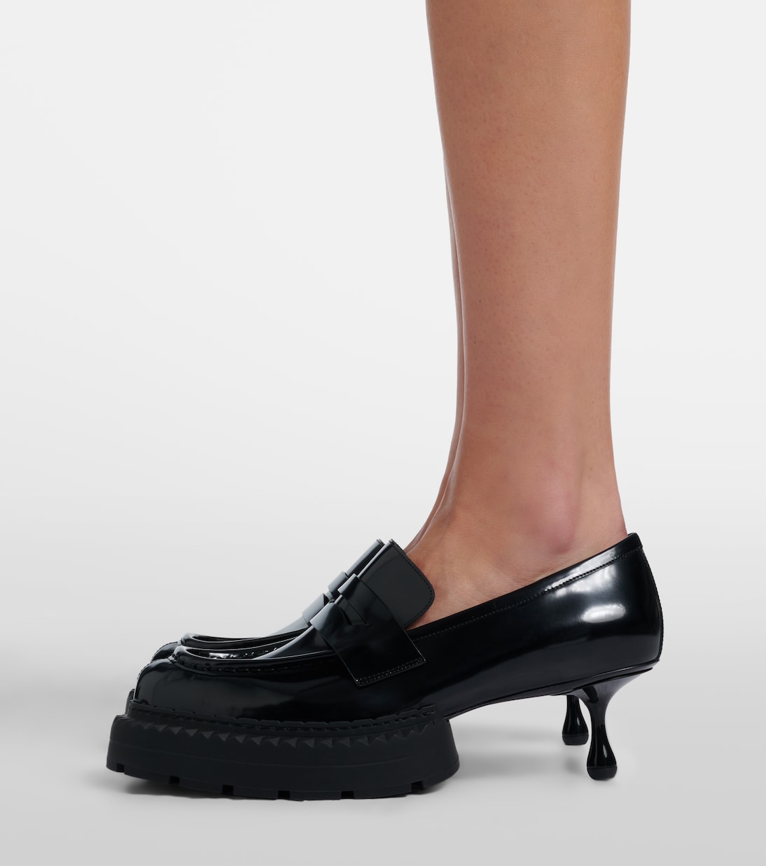 x Jimmy Choo皮革乐福高跟鞋 | Noir Kei Ninomiya