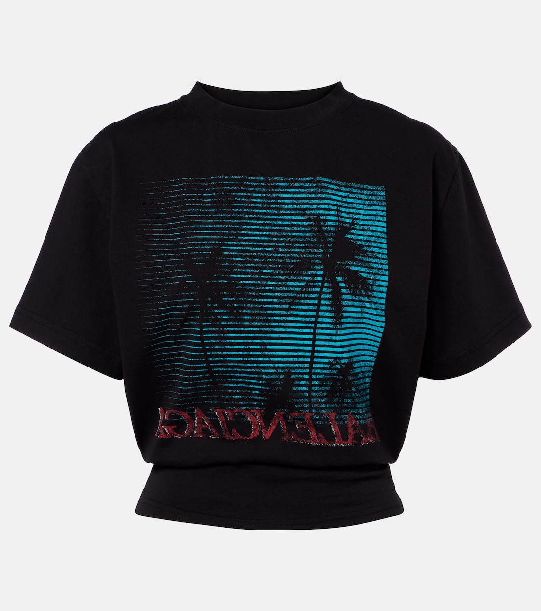 Logo cropped cotton jersey T-shirt | Balenciaga