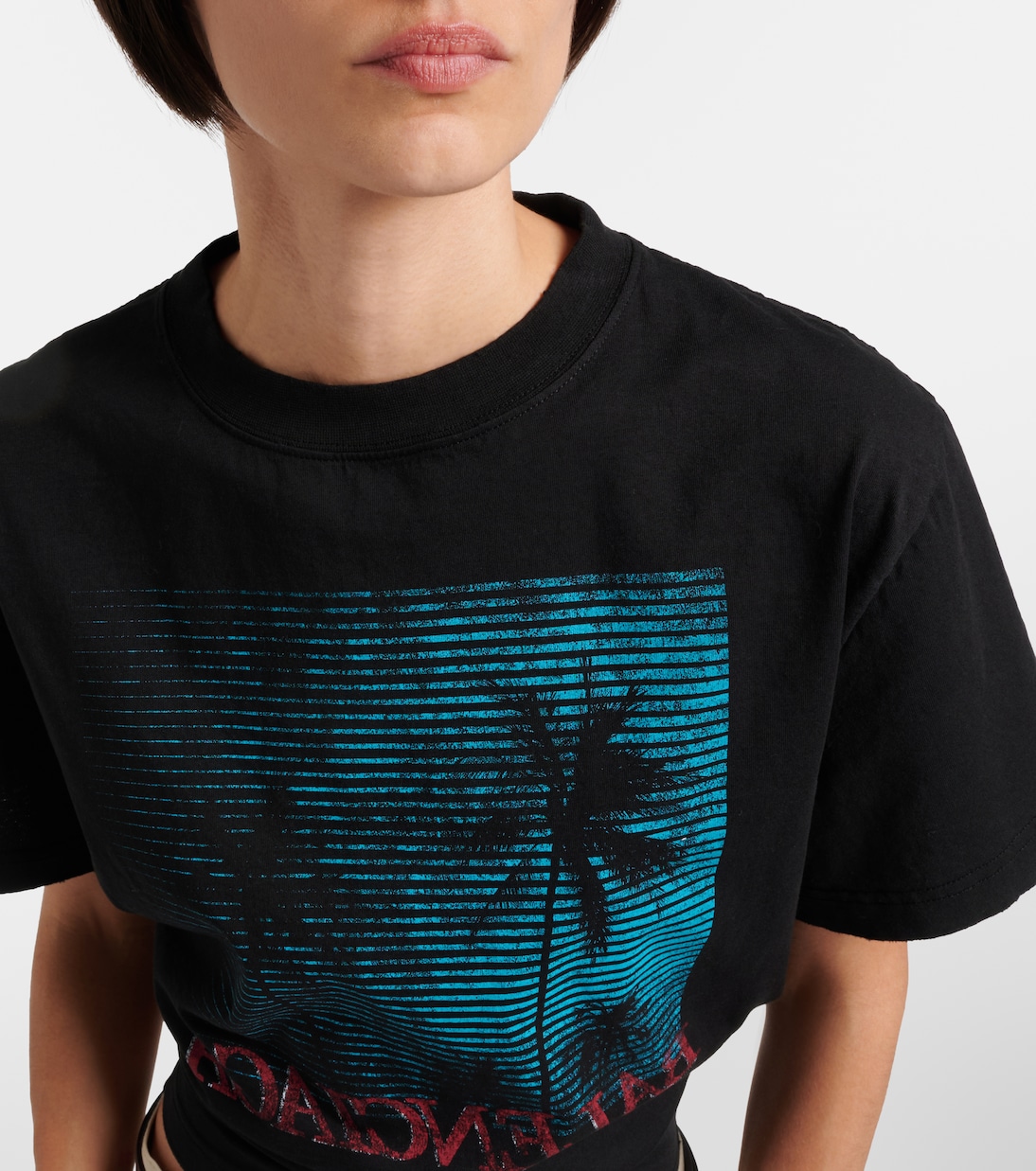 Logo cropped cotton jersey T-shirt | Balenciaga