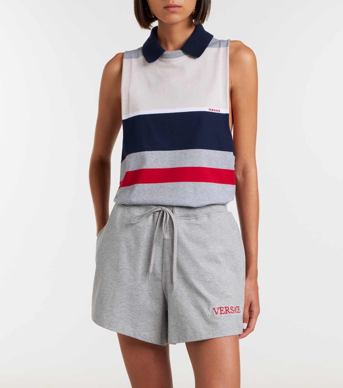 Striped cotton jersey sweatshirt | Versace