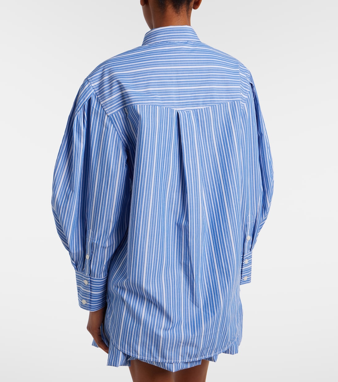 Striped oversized cotton poplin shirt | Ganni