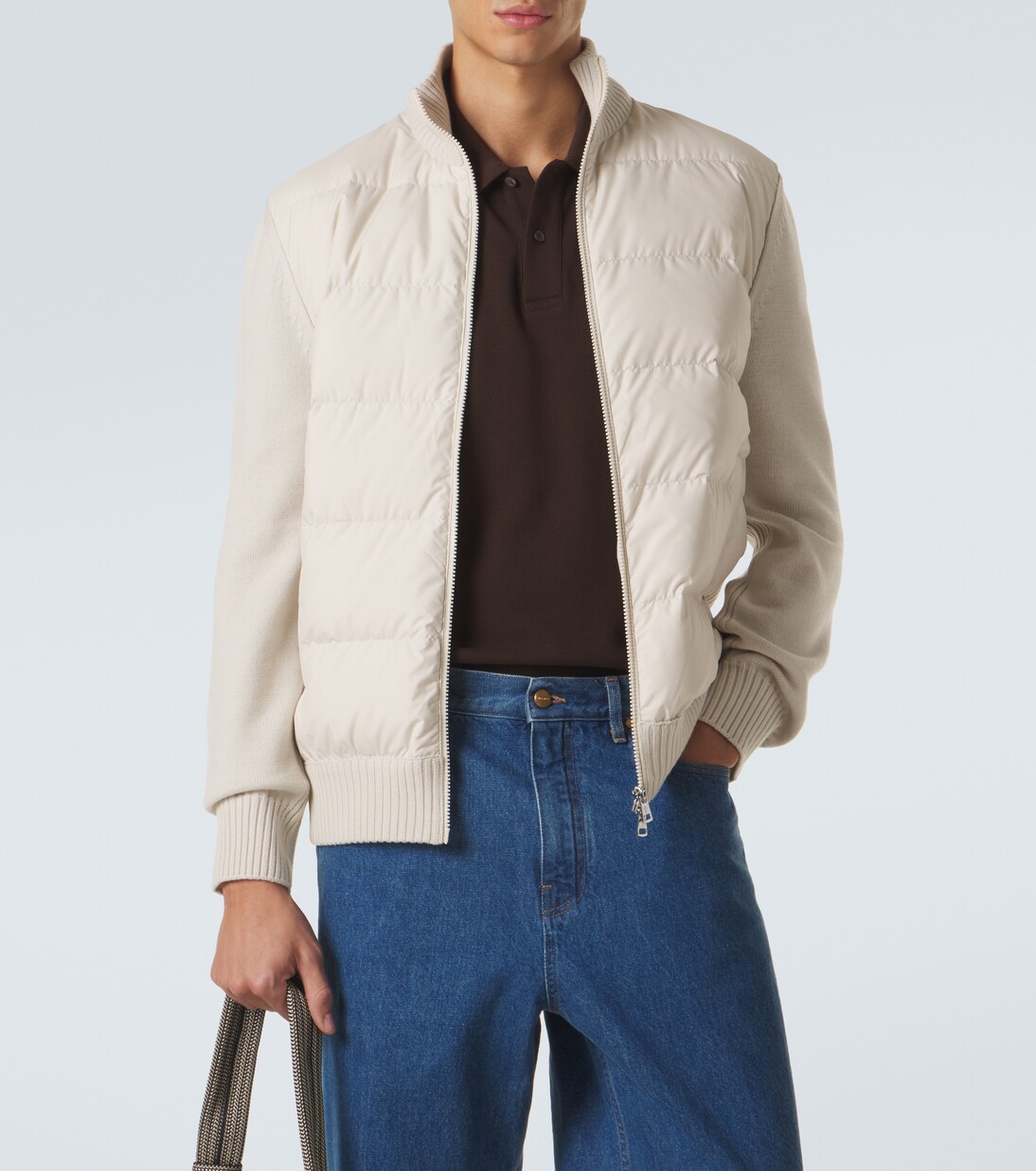 Tricot down-paneled virgin wool cardigan | Moncler