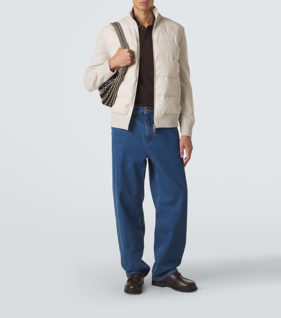 Tricot down-paneled virgin wool cardigan | Moncler