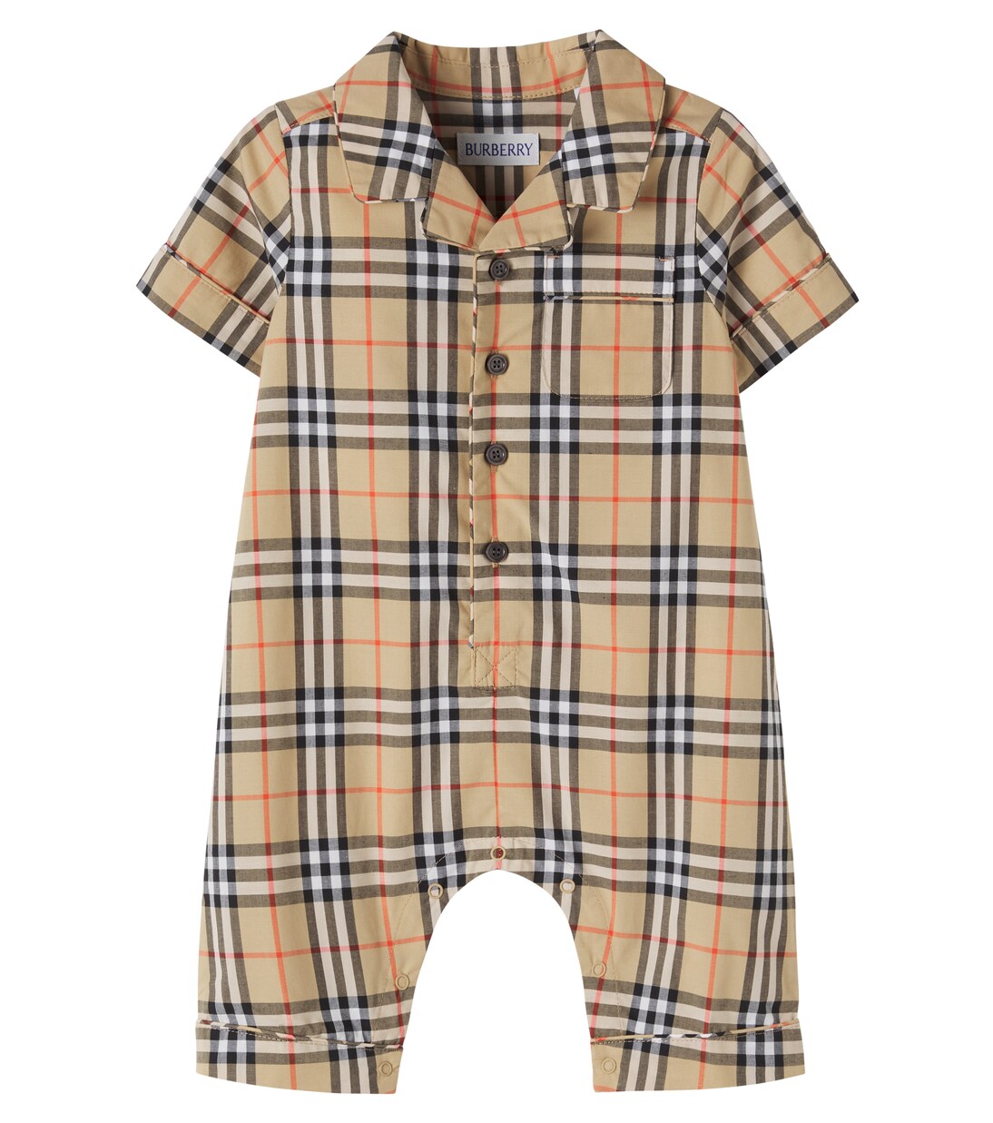 Baby Burberry Check cotton onesie | Burberry Kids