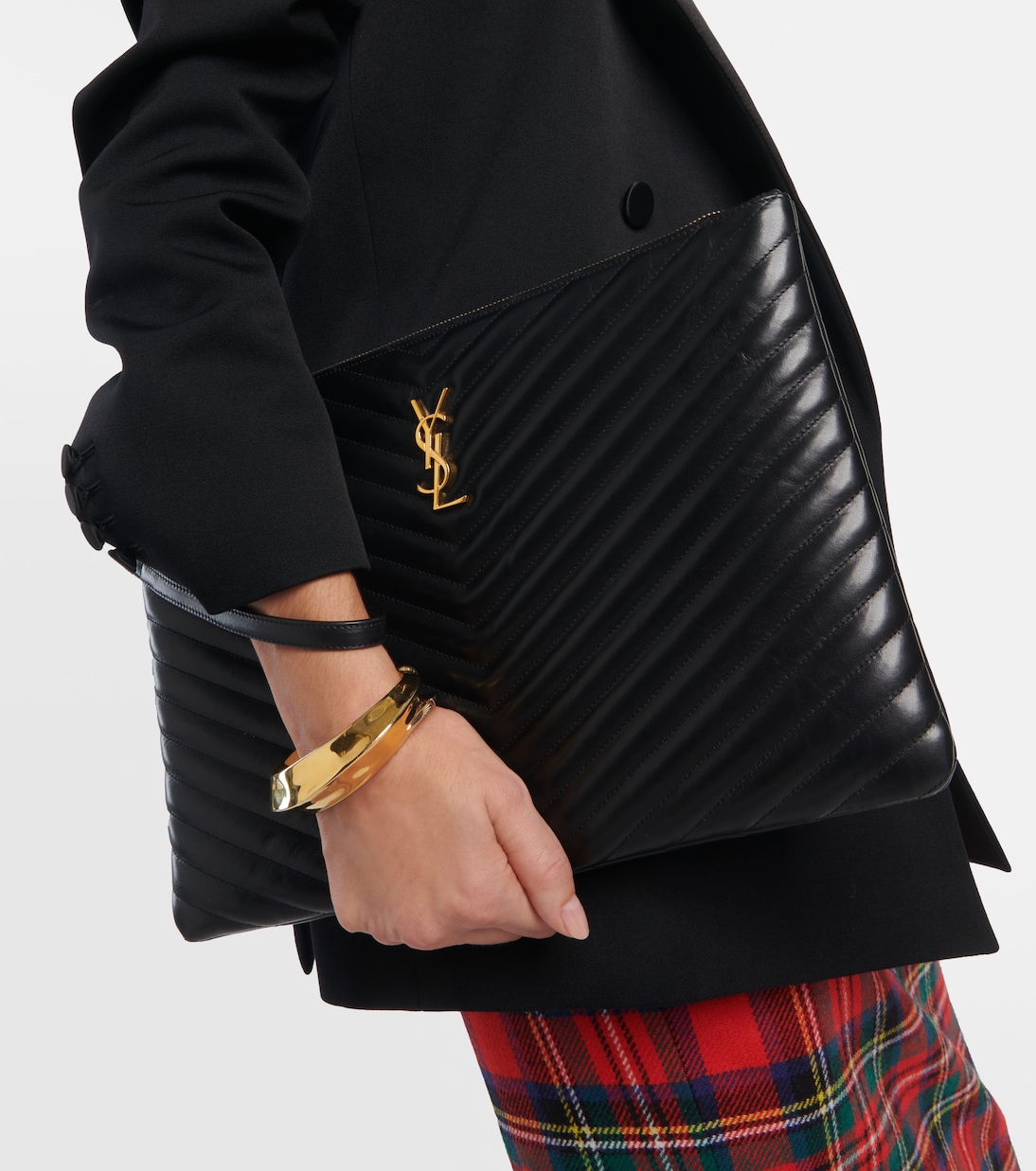 Cassandre matelassé leather clutch | Saint Laurent