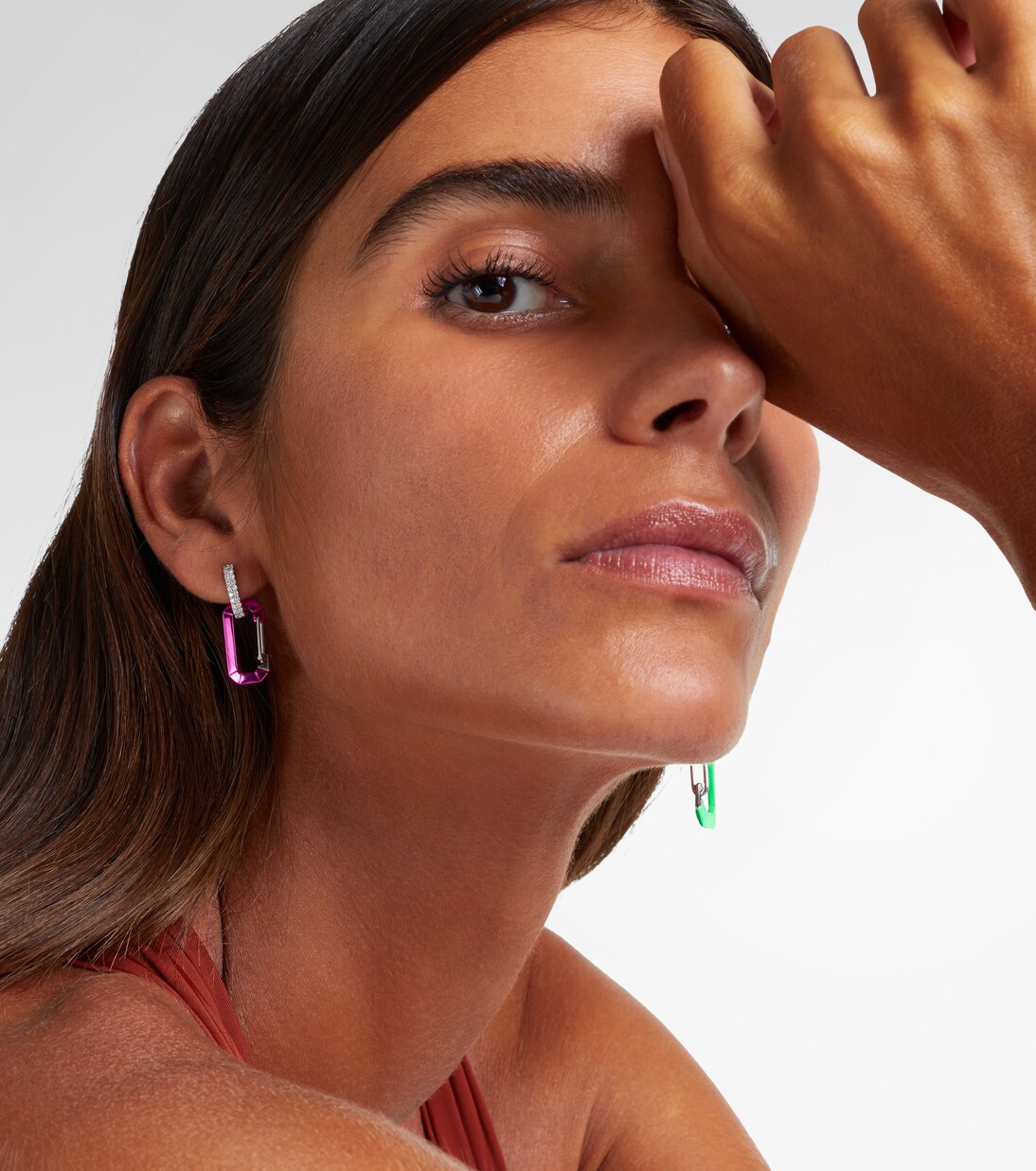 Einzelner Ohrring Chiara aus 18kt Weißgold mit Diamanten | Eéra