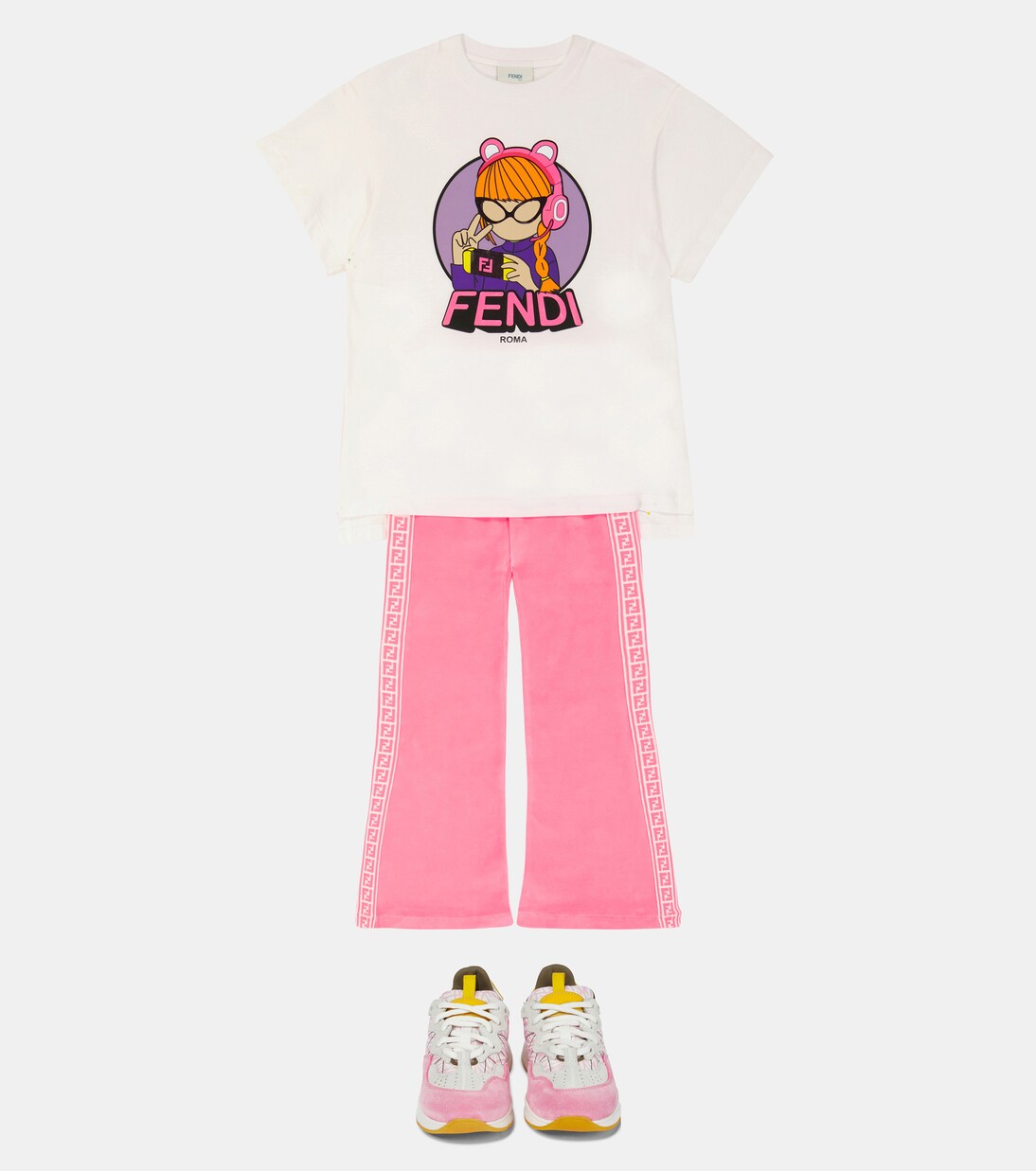 Printed cotton jersey T-shirt | Fendi Kids