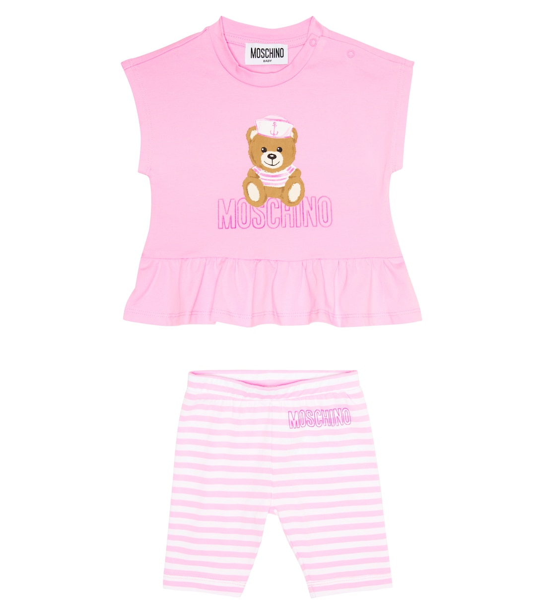 Baby cotton-blend T-shirt and leggings set | Moschino Kids