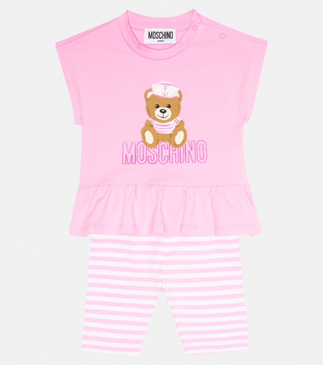 Baby cotton-blend T-shirt and leggings set | Moschino Kids