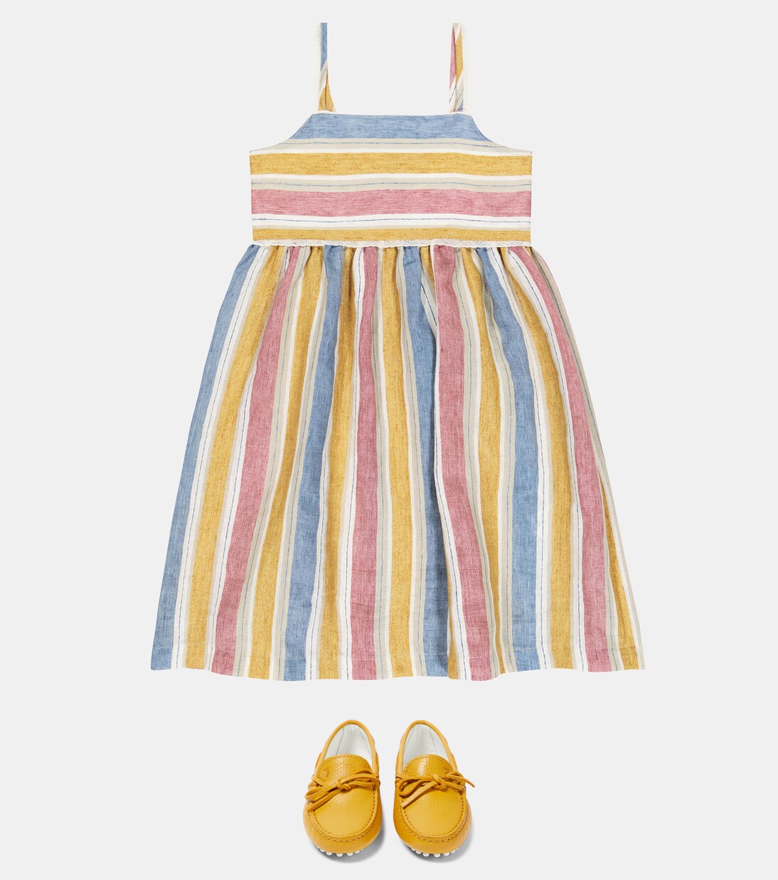 Striped linen-blend dress | Il Gufo