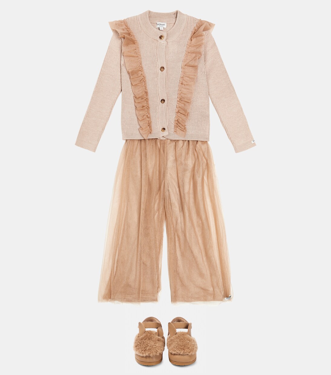 Els shearling-trimmed leather sandals | Donsje