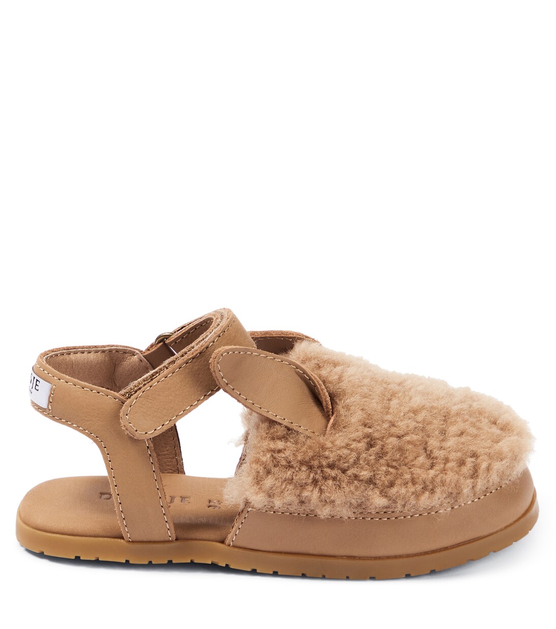 Els shearling-trimmed leather sandals | Donsje