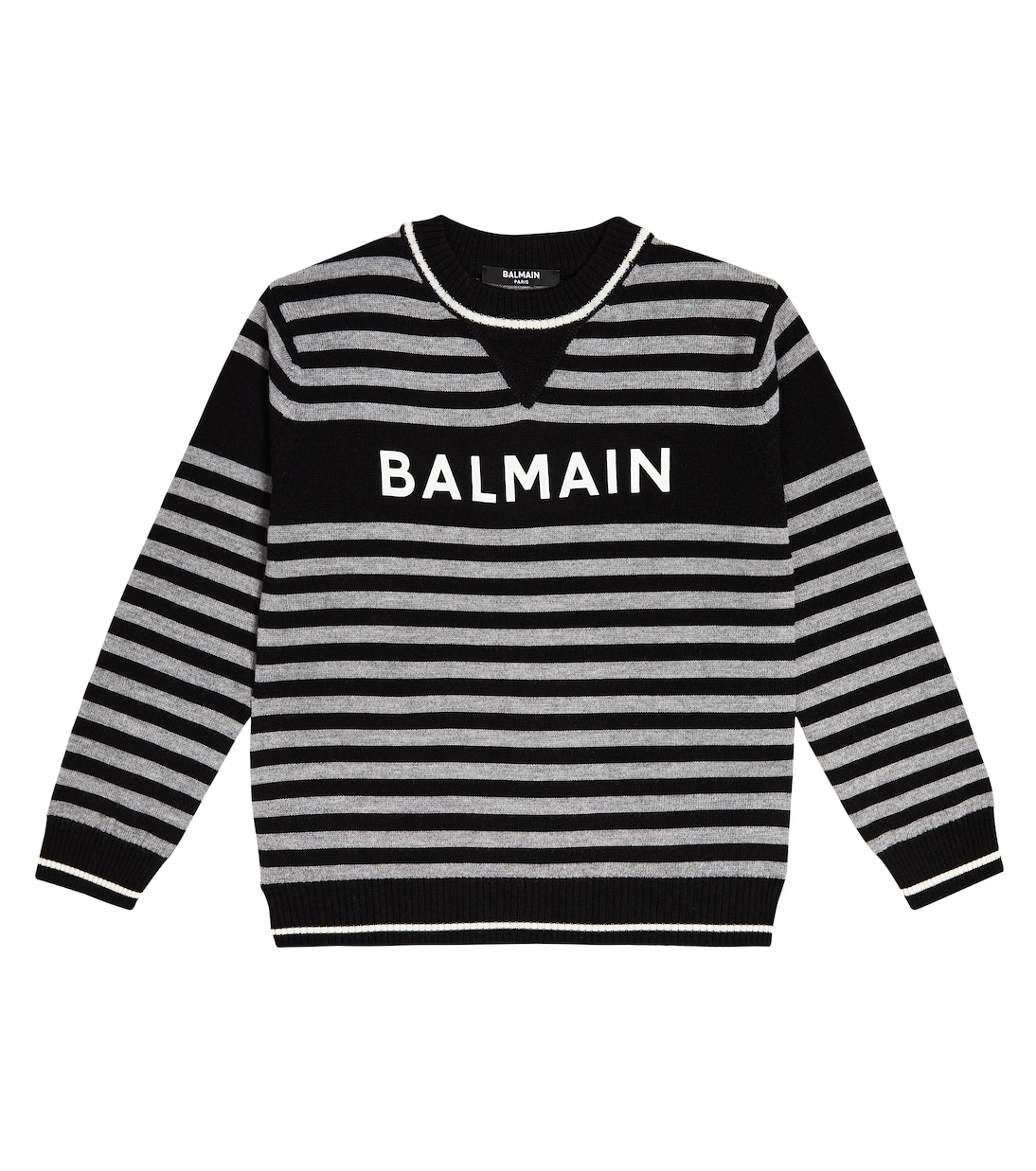 Logo striped wool sweater | Balmain Kids
