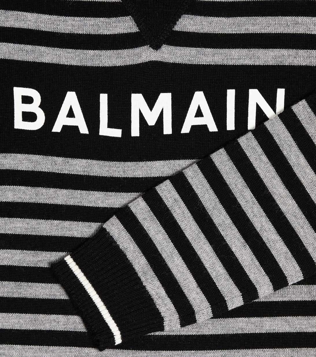 Logo striped wool sweater | Balmain Kids