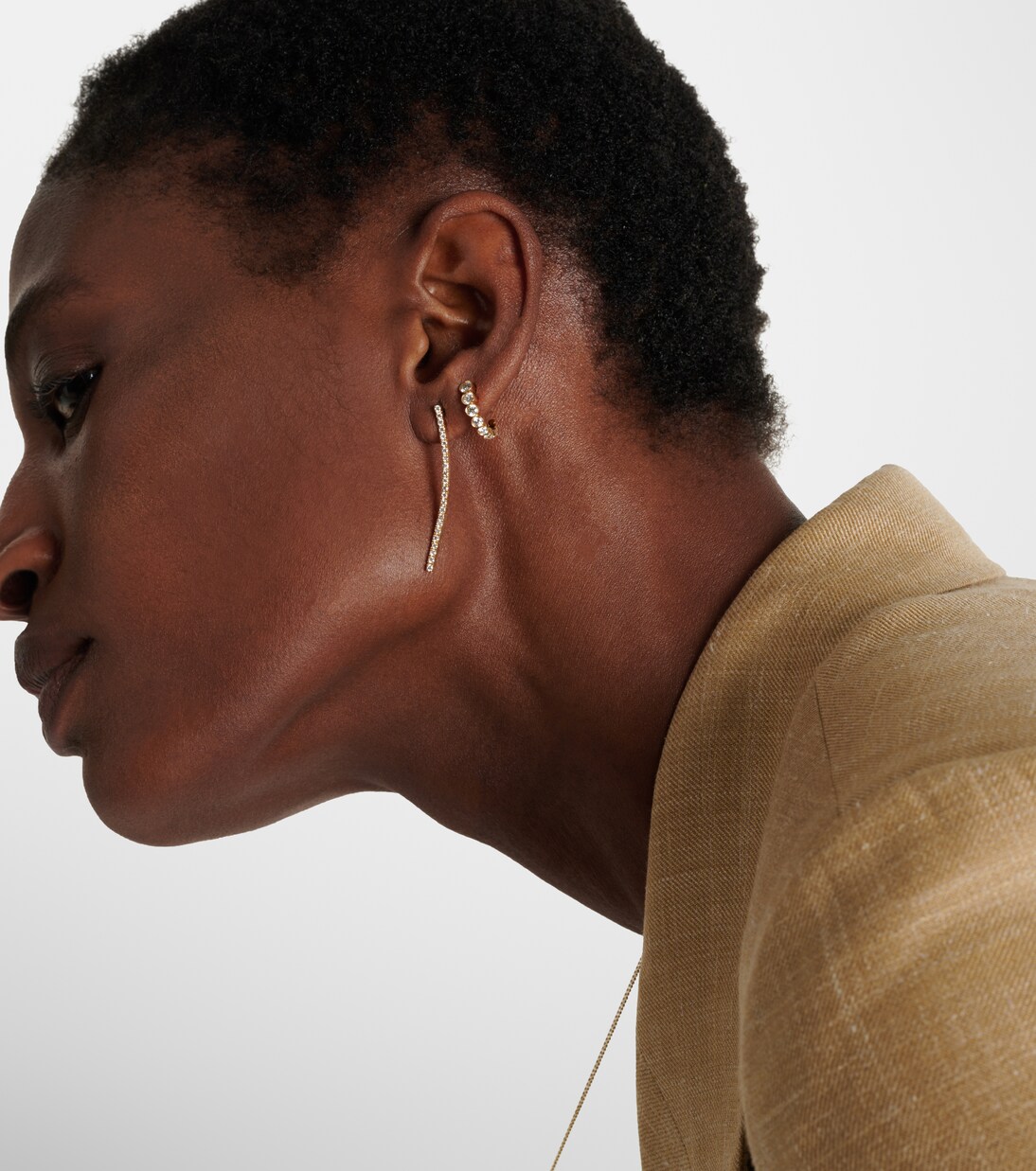 Boucle Ensemble Petite 18kt gold single earring with diamonds  | Sophie Bille Brahe