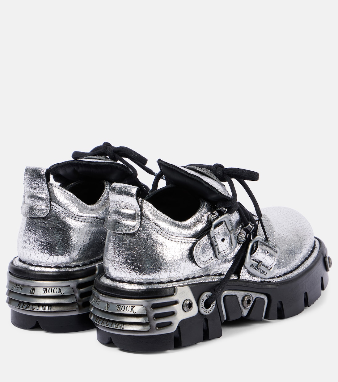 x New Rock embellished leather boots | Rabanne