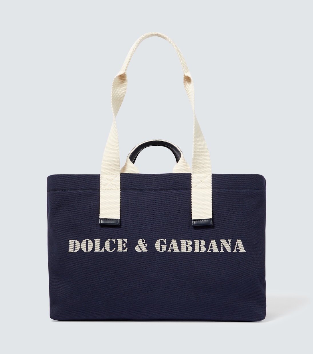 Logo leather-trimmed tote bag | Dolce&Gabbana