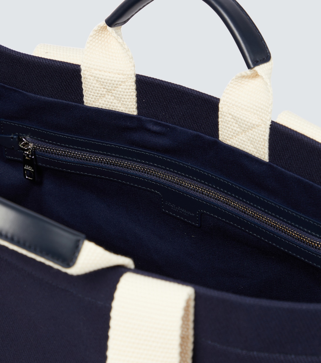 Logo leather-trimmed tote bag | Dolce&Gabbana