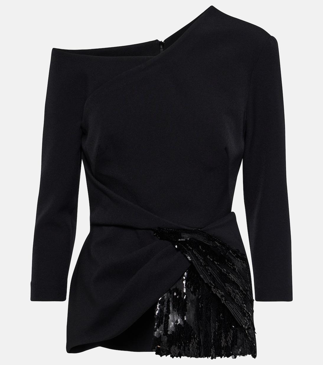 Juah sequined asymmetric crêpe top | Safiyaa