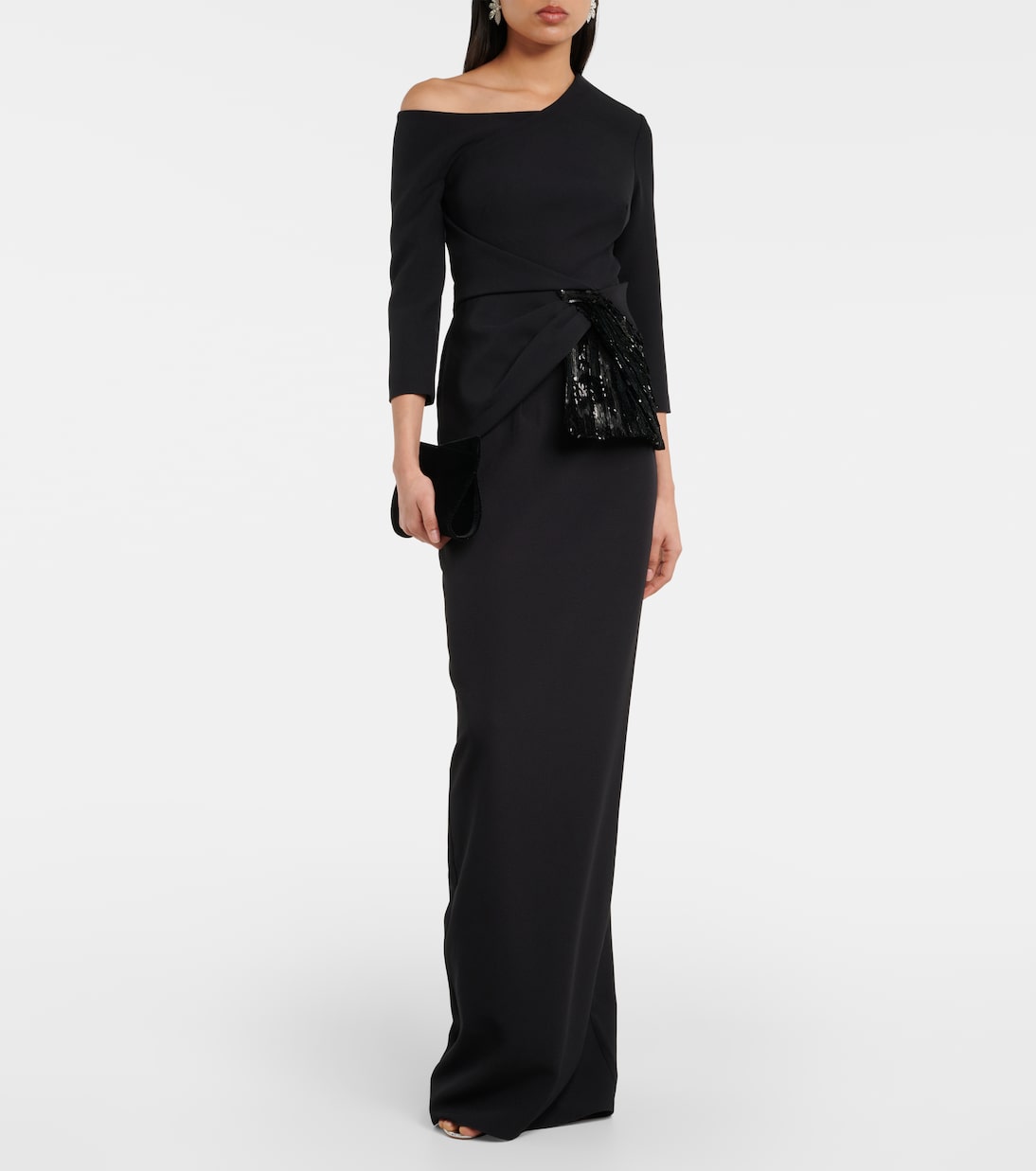 Juah sequined asymmetric crêpe top | Safiyaa