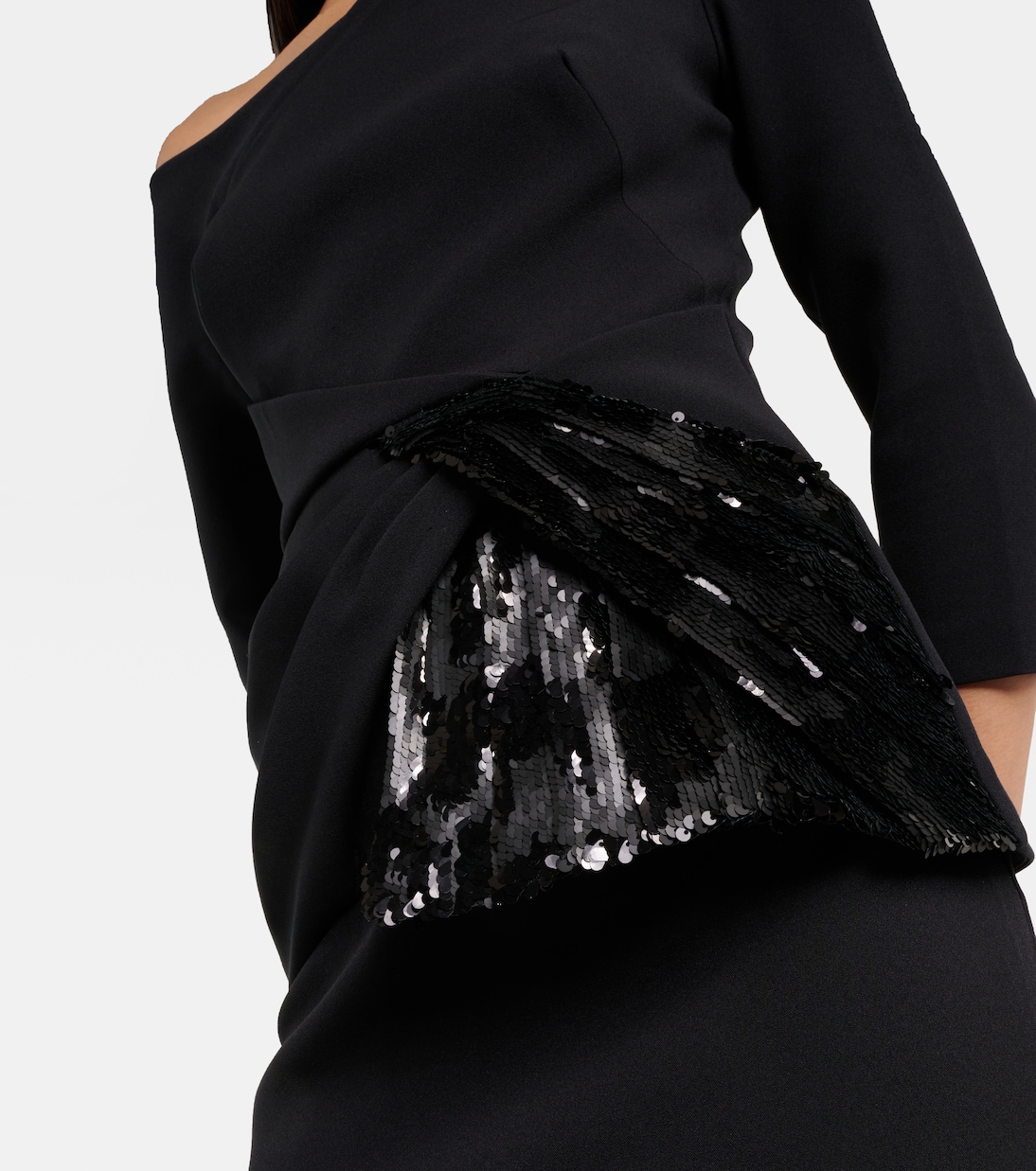 Juah sequined asymmetric crêpe top | Safiyaa