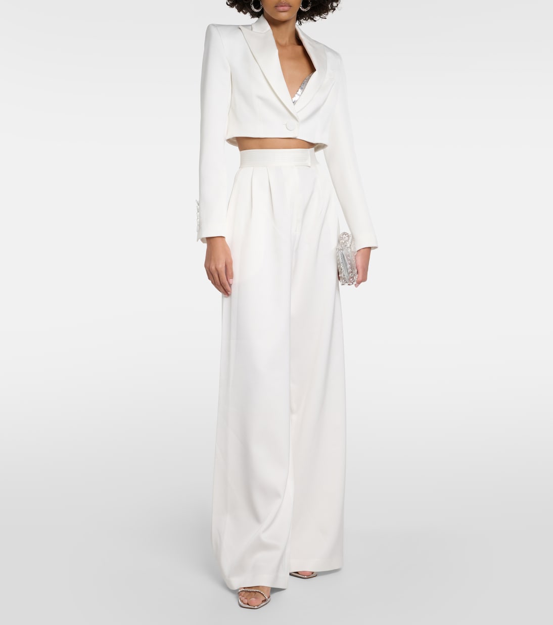 Cropped-Blazer aus Satin | Alex Perry
