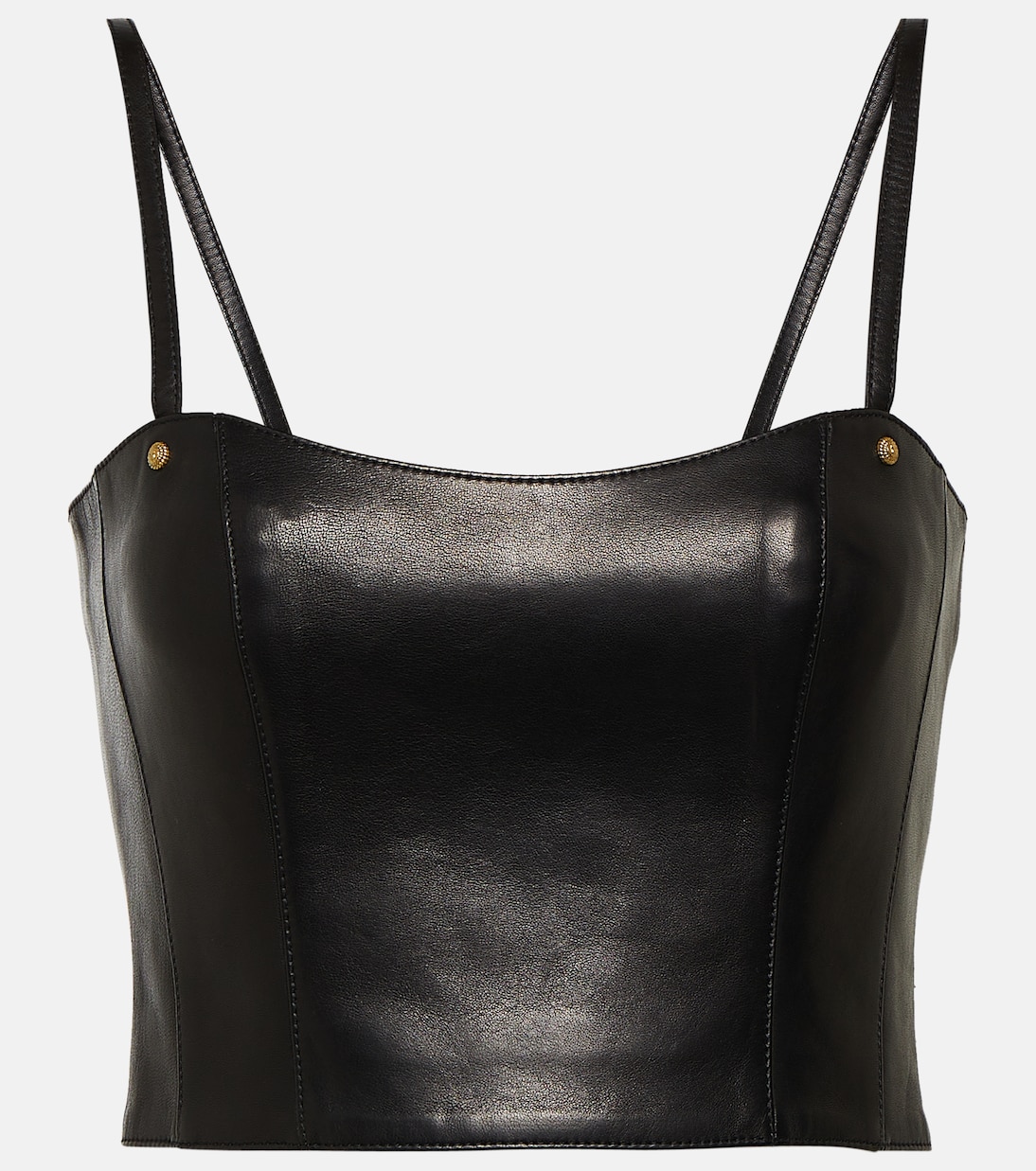 Cropped-Top aus Leder | Balmain