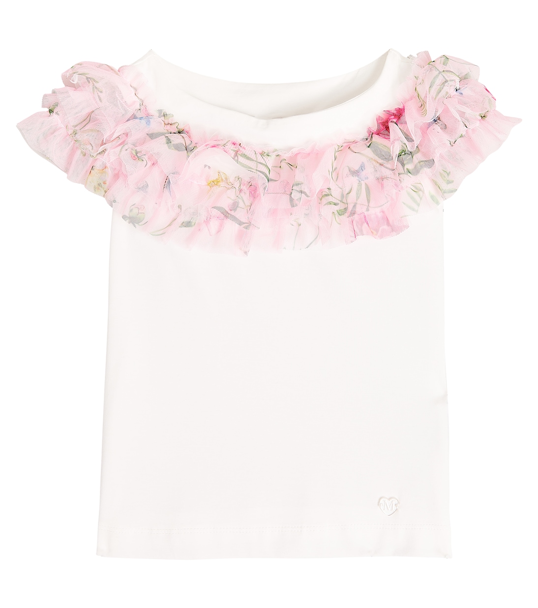 Ruffled cotton blend T-shirt | Monnalisa