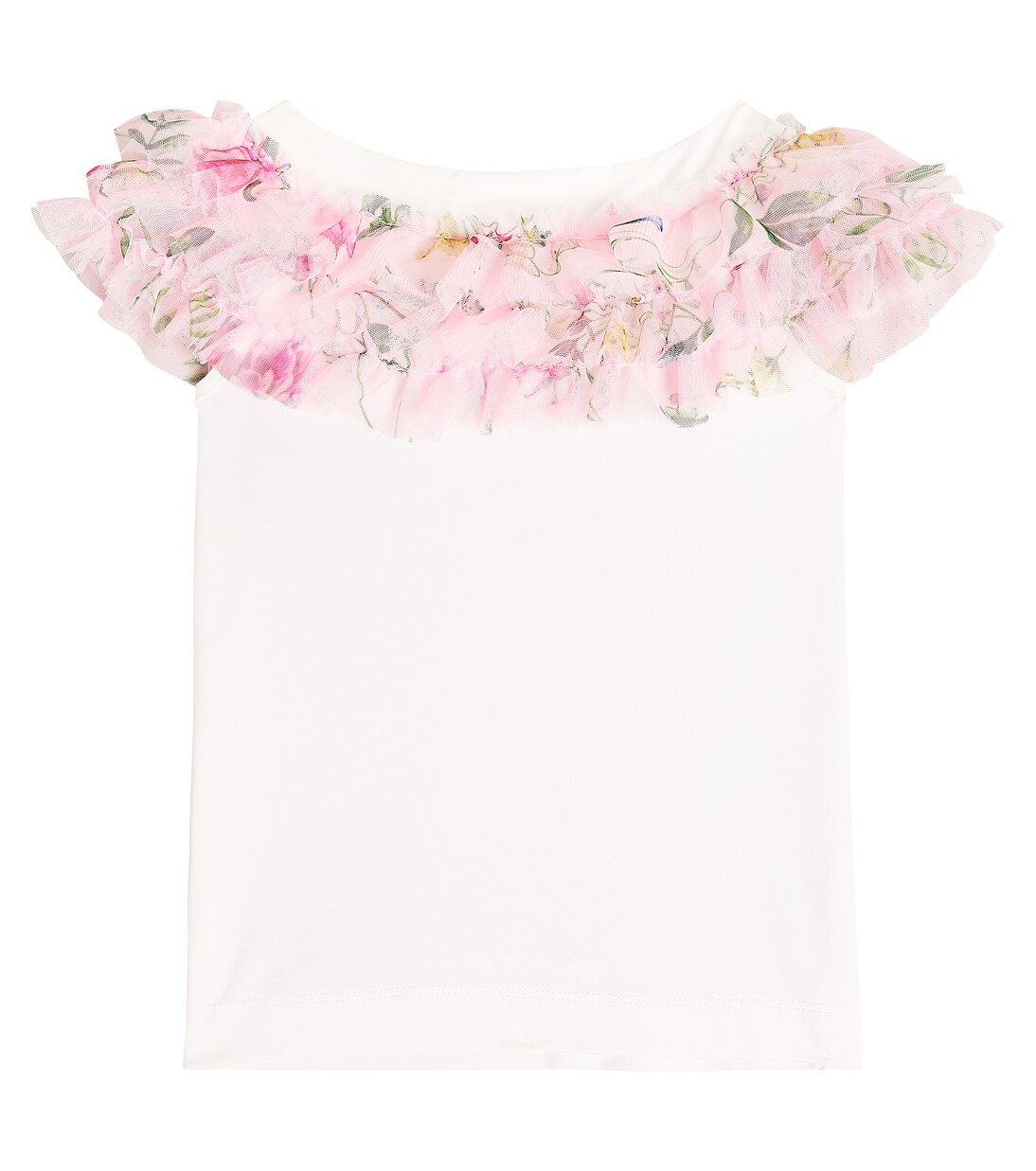Ruffled cotton blend T-shirt | Monnalisa
