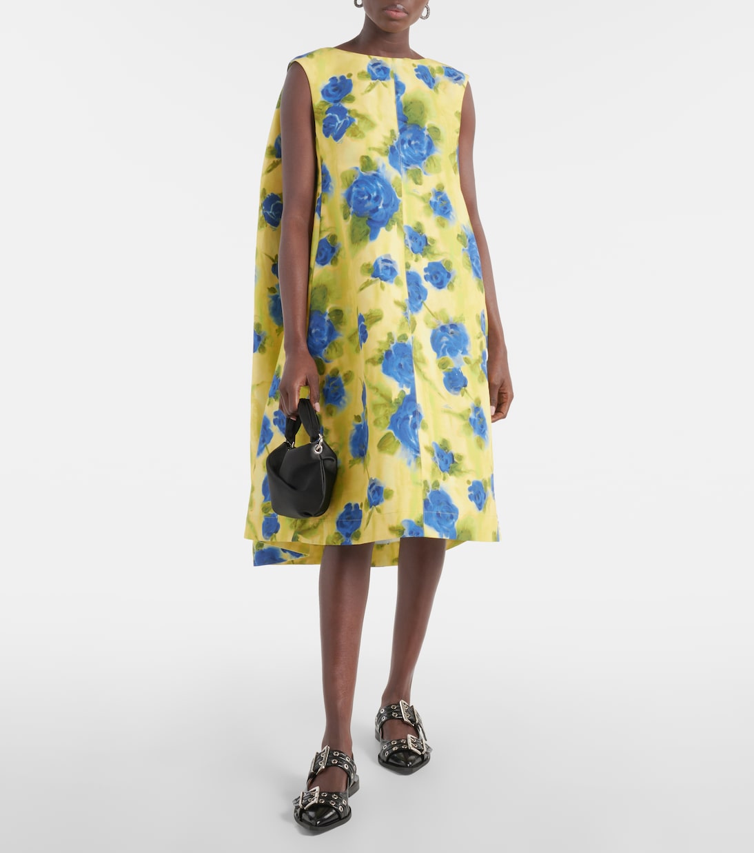 Faux-leather slingback flats | Ganni