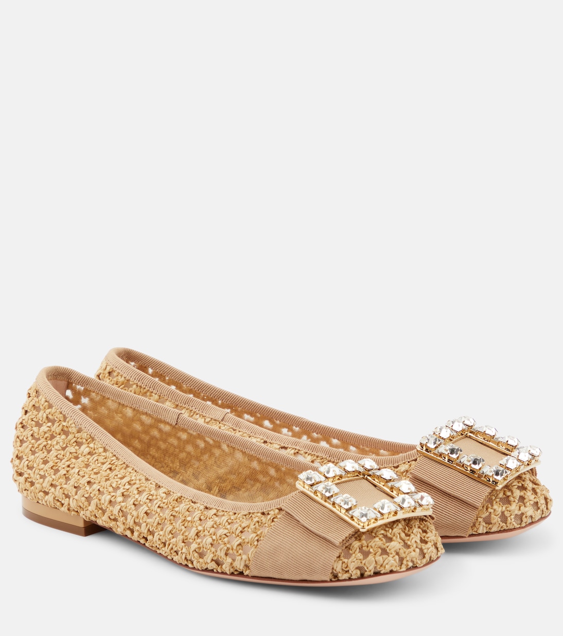 Très Vivier raffia-effect ballet flats | Roger Vivier