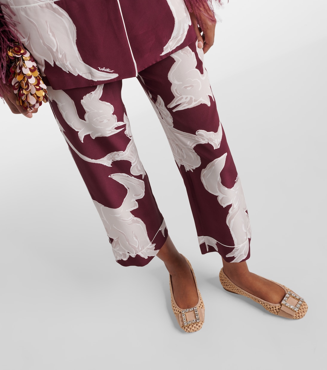 Très Vivier raffia-effect ballet flats | Roger Vivier