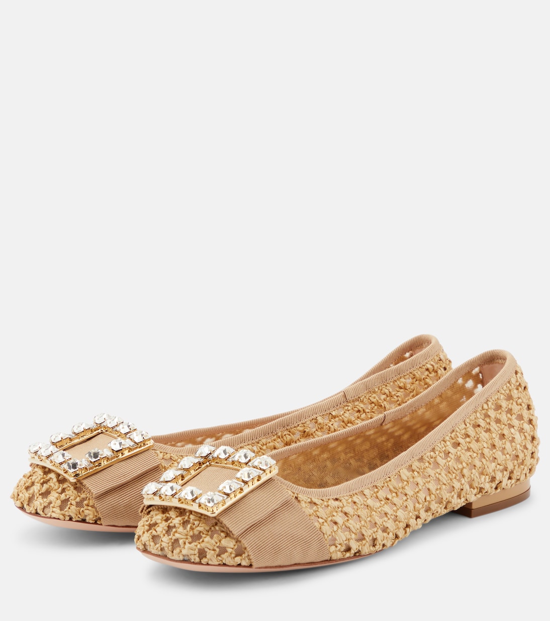 Très Vivier raffia-effect ballet flats | Roger Vivier