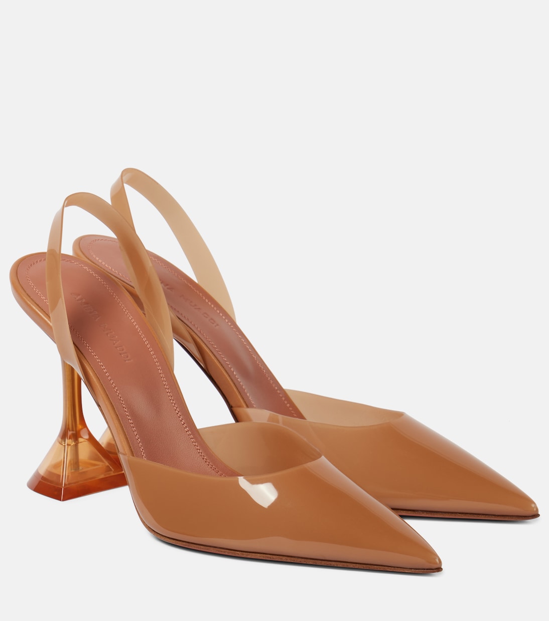 Holli Glass 95 PVC slingback pumps | Amina Muaddi