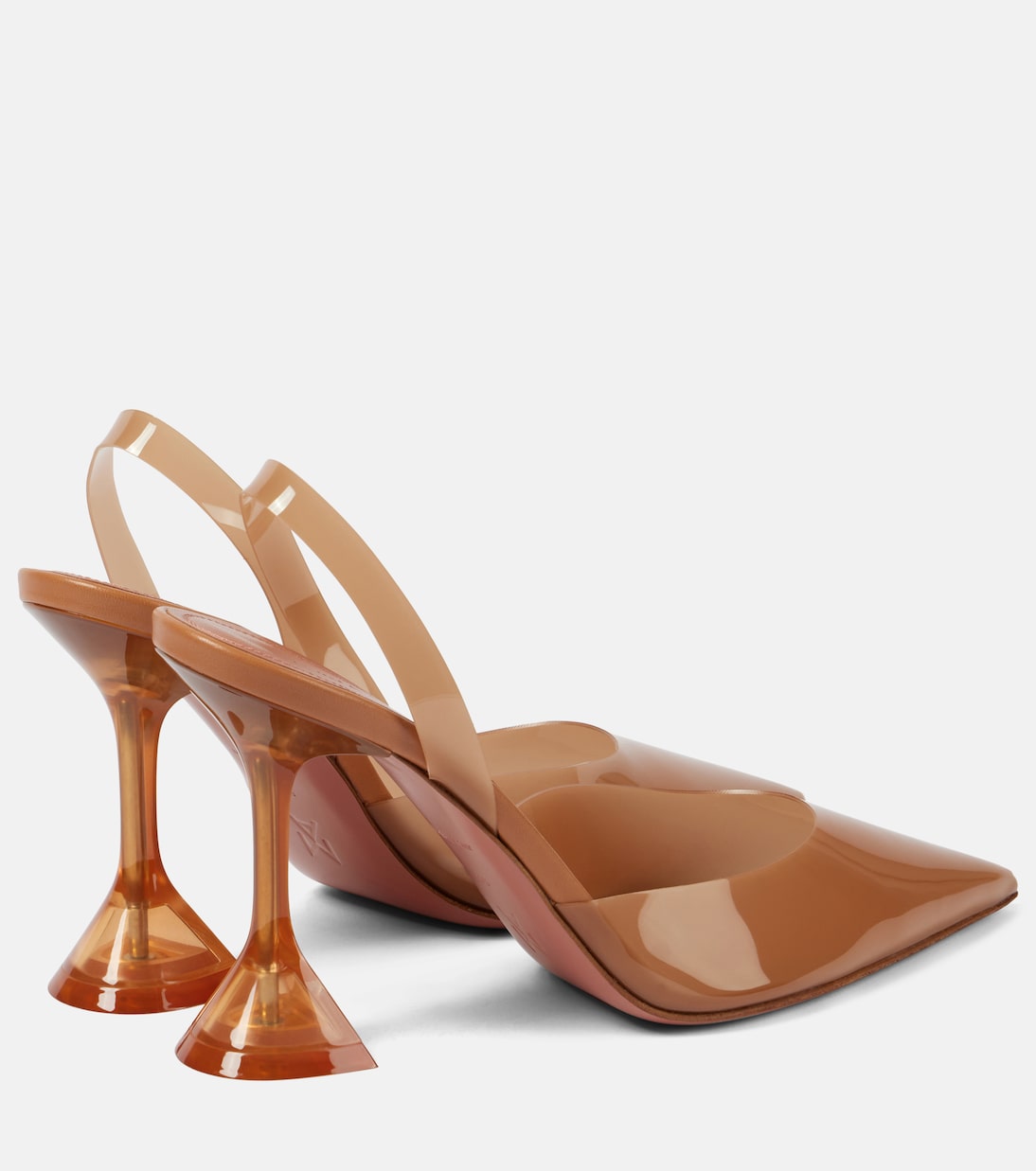 Holli Glass 95 PVC slingback pumps | Amina Muaddi