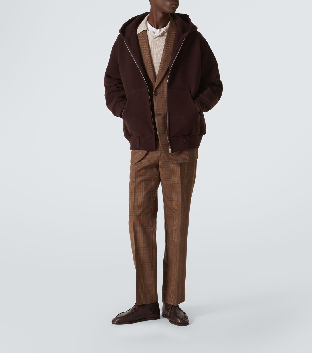 Oversize-Kapuzenjacke aus Schurwolle | Auralee