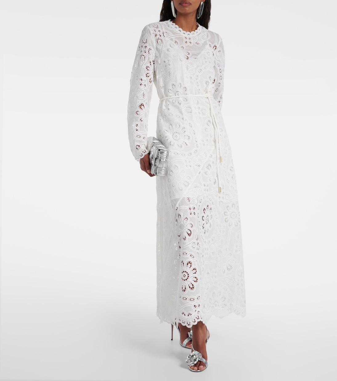 Robe longue Ottie brodée en coton | Zimmermann