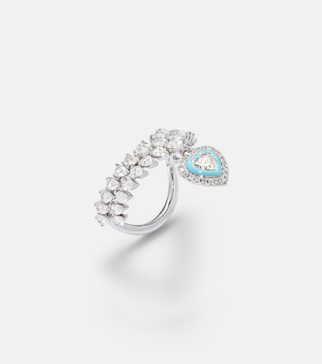 Heart Of The Ocean 18kt white gold ring with diamonds  | Kamyen