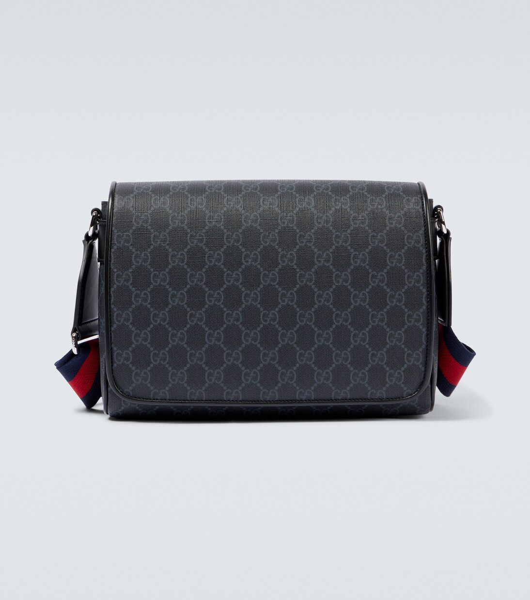 Leather-trimmed GG canvas crossbody bag | Gucci