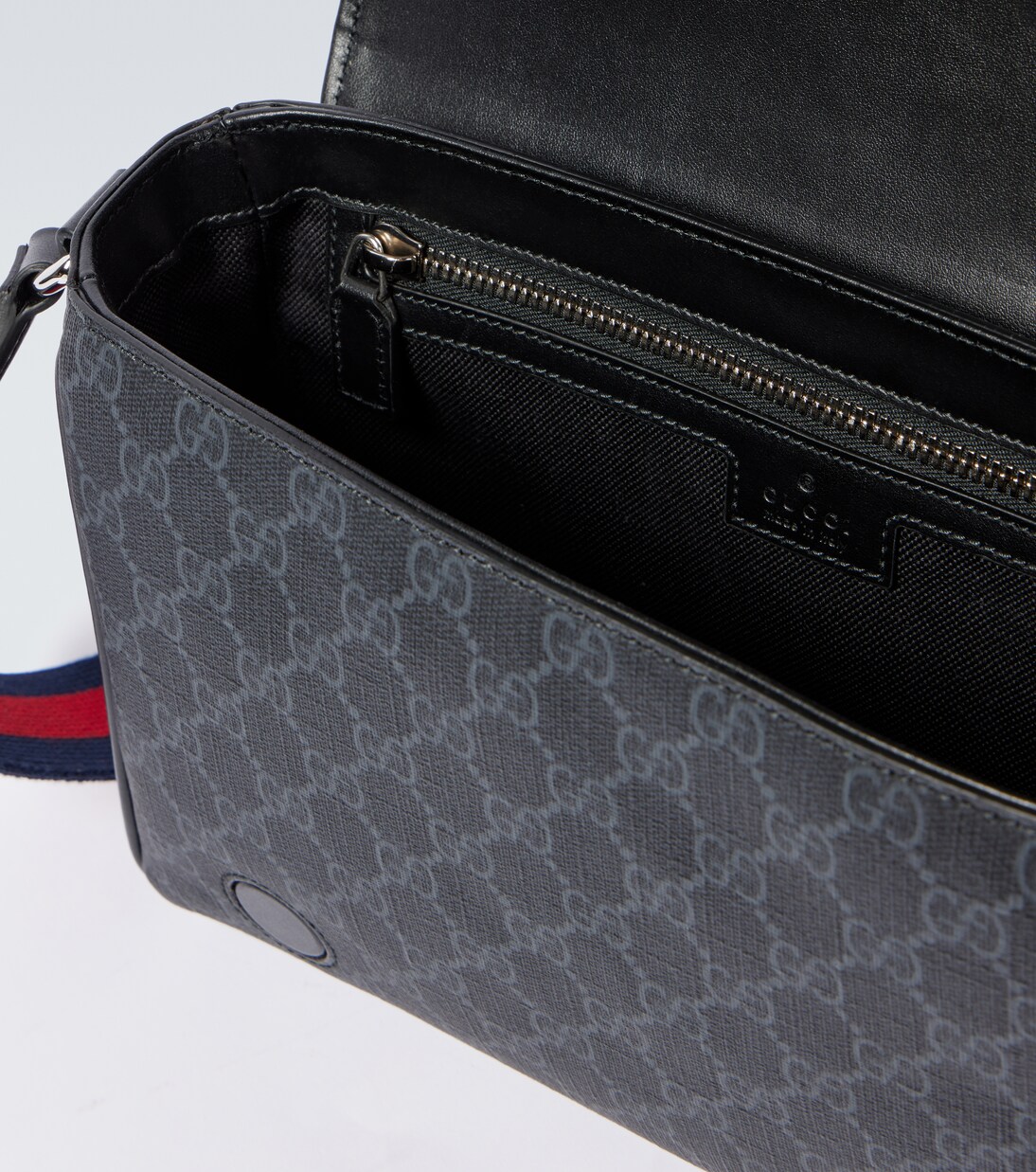 Leather-trimmed GG canvas crossbody bag | Gucci