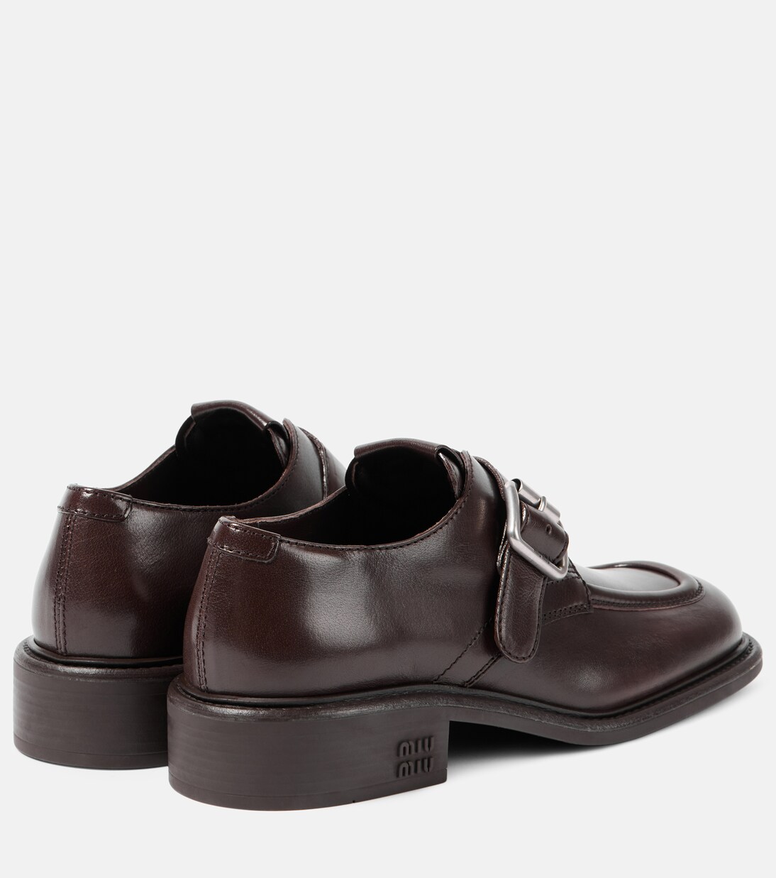 Polished leather brogues | Miu Miu